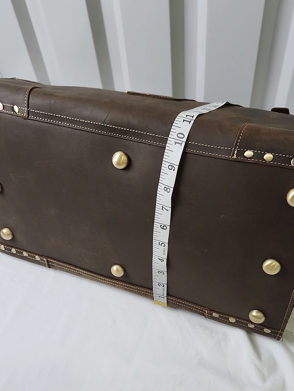 Unbranded Mens Dark Brown Full Grain Leather Travel Tote Duffle Bag Work Dr. Bag